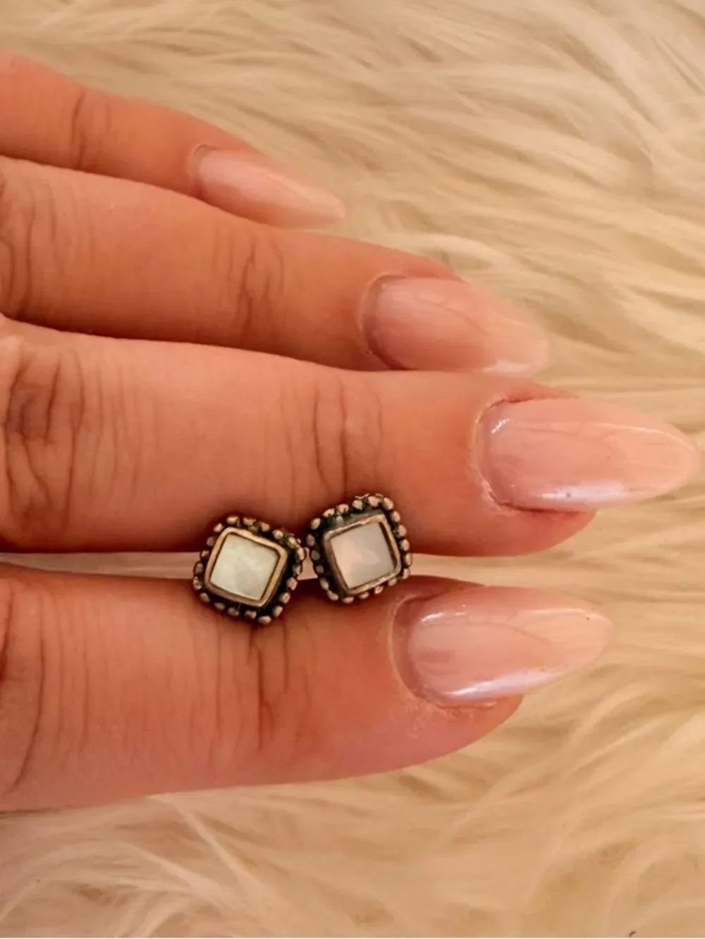 Moonstone stud earrings
